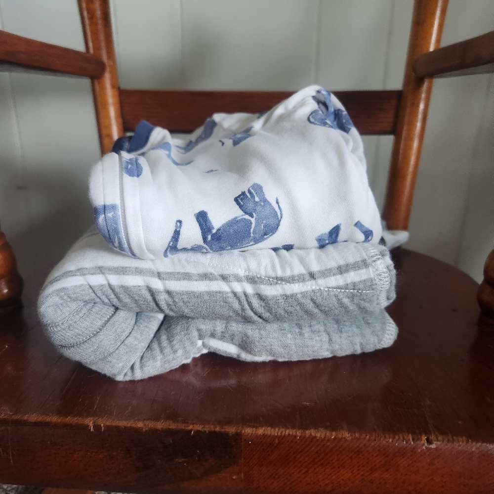 Burt's Bees Blue and Gray Sleep Sacks Pajamas